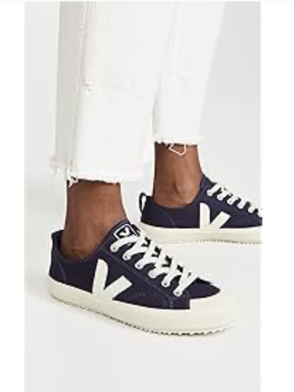 Veja Nova Canvas Low-Top Sneakers in Navy and Cream